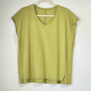 Eileen Fisher Women's Olive Green Top 100% Organic Cotton Sleeveless  Size L